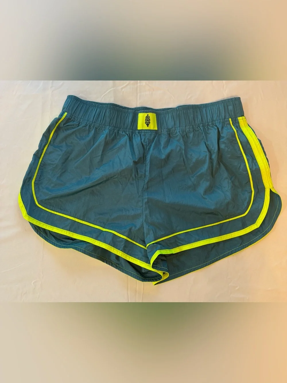 Free People FP Movement Varsity Blues Shorts XL Blue Neon Running Athletic NWOT